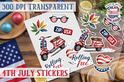 4th July sticker sheet USA Scrapbook PNG Independent Day Product Image 1