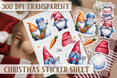 Christmas Sticker Sheet Watercolor Winter Holiday PNG Product Image 1