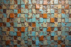 Square Tiles with a Weathered Background Wallpaper Product Image 1