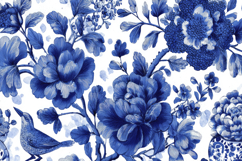 Blue And White Floral Pattern Background Product Image 1