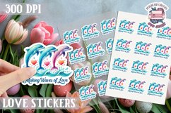Love sticker Sheet Valentine Day Cute Animals Quote PNG Product Image 1