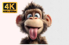Cute Monkey Silly Face with Its Tongue Out Transparent PNG Product Image 1