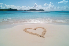 Sandy Heart on Beach Background Wallpaper Product Image 1