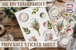 Cozy sticker sheet Flowers Scrapbook PNG Provence Product Image 1