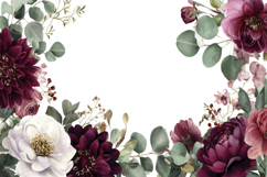 Red Green Flower Border Background Product Image 1