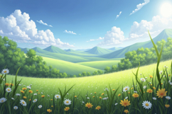 Green Grassland Background Wallpaper Product Image 1