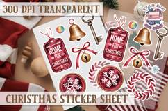 Christmas Watercolor Sticker Sheet Winter Cute Holiday PNG Product Image 1