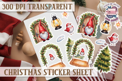 Christmas Sticker Sheet Watercolor Winter Holiday PNG Product Image 1