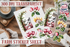 Farm sticker sheet Harvest Scrapbook PNG Vegetables Cozy Product Image 1