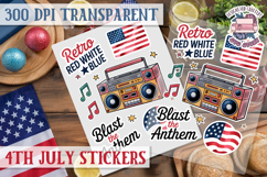 4th July sticker sheet USA Scrapbook PNG Independent Day Product Image 1