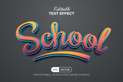 School 3d Text Effect Curved Style Product Image 1