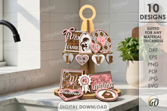 Mother's Day Tiered Tray Decor Laser Cut. Mother's Day SVG Product Image 1