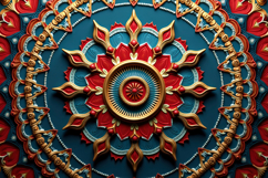 Mandala Red Blue Background Product Image 1
