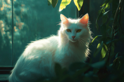 Beautiful White Cat Background Wallpaper Product Image 1