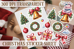 Christmas Watercolor Sticker Sheet Winter Cute Holiday PNG Product Image 1