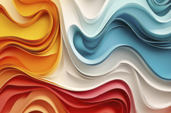 Colorful Paper Waves Background Wallpaper Product Image 1