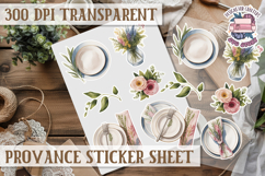 Cozy sticker sheet Flowers Scrapbook PNG Provence Product Image 1