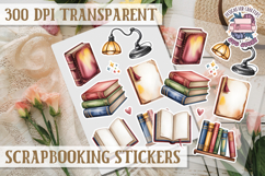Scrapbooking sticker sheet Cute Funny PNG Watercolor School Product Image 1