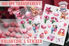 Love sticker Sheet Valentine Day Lovers Funny Heart PNG Product Image 1