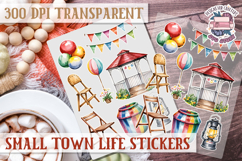 Small Town LIfe sticker Scrapbook PNG Village Garden Farm Product Image 1