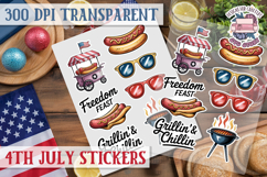 4th July sticker sheet USA Scrapbook PNG Independent Day Product Image 1