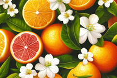 Citrus Fruit and Flowers Background Wallpaper Product Image 1