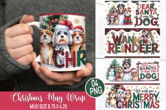 Christmas Mug Wrap Design - Christmas Dog Sublimation Product Image 1
