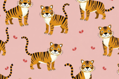 Cute Cartoon Tiger Pattern Background Product Image 1