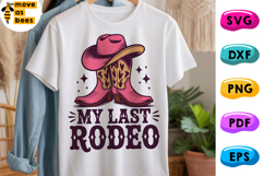 My Last Rodeo Svg, Png, Western Bachelorette, Cowgirl Boots Product Image 1