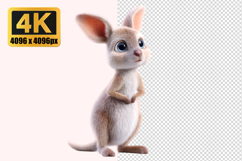 Fluffy Cartoon Kangaroo Transparent PNG Product Image 1