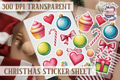 Christmas Watercolor Sticker Sheet Winter Cute Holiday PNG Product Image 1