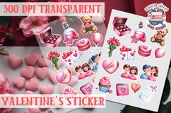 Love sticker Sheet Valentine Day Lovers Funny Heart PNG Product Image 1