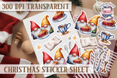 Christmas Sticker Sheet Watercolor Winter Holiday PNG Product Image 1