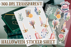 Halloween sticker sheet Creepy Scrapbook PNG Funny Skulls Product Image 1