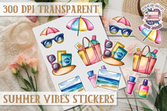 Summer sticker sheet Scrapbook PNG Flowers Vibe Fruits Product Image 1