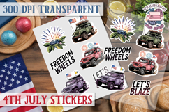 4th July sticker sheet USA Scrapbook PNG Independent Day Product Image 1
