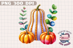 Autumn Pumpkin Sublimation design Fall Decorative Color PNG Product Image 1