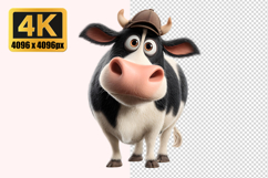 Spotted Cow with Large Expressive Eyes Transparent PNG Product Image 1
