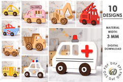 Wooden Kids Car Toys Bundle Laser Cut. Car On Wheels SVG Product Image 1