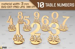 Table Numbers SVG Bundle. Wedding Table Numbers Laser Cut Product Image 1