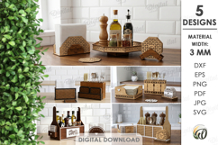 3D Kitchen organizer sets Bundle Laser cut. Napkin holder Product Image 1