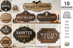 Halloween Vintage Signs Bundle Laser Cut. Wall Decor SVG Product Image 1
