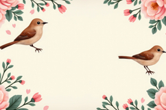 Flower With Birds Border Background Product Image 1