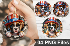 3D Dog Ornaments PNG | Broken Wall 4Th Of July Designs Product Image 1