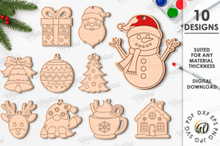 Paintable Christmas ornaments Bundle Lasercut. Christmas SVG Product Image 1