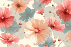 Large Cosmos Blooms Background Wallpaper Product Image 1