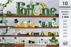 St Patrick's Day Word Stands Bundle Lasercut.Stand Decor SVG Product Image 1
