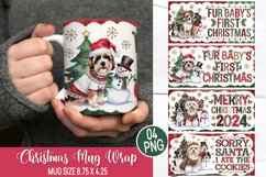 Christmas Mug Wrap Design - Christmas Dog Sublimation Product Image 1