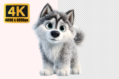 Siberian Husky Puppy Transparent PNG Product Image 1