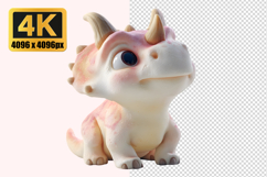 Baby Triceratops Dinosaur Transparent PNG Product Image 1